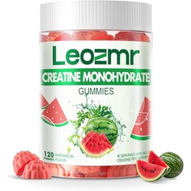 Leozmr Creatine Monohydrate Gummies 5000mg for Men & Women, Watermelon 120 Gummies