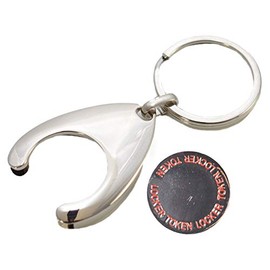 RK Gifts Reusable Shopping Trolley £1 or 1 Euro Coin Token Holder Keyring (With £1 token)