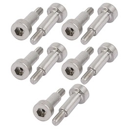 sourcing map 304 Stainless Steel Shoulder Bolts 4 mm Shoulder Diameter 10 mm Length M3 Thread Pack of 10