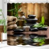 ZXMBF Zen Spa Shower Curtain Basalt Stones Herbal Oil Scent