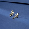 SLUYNZ 925 Sterling Silver Tiny Moon Star Earrings Studs for