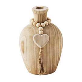 Mud Pie Paulownia Beaded Vase, Heart, 10" x 7" Dia | Heart: 3"