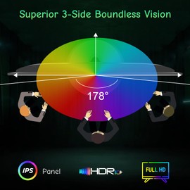 SANSUI Computer Monitor 24 inch IPS Eye Care 1080P Display HDMI,VGA Ports with 178° Viewing Angle/Frame-Less/Tilt/VESA Compatible for Office and Home