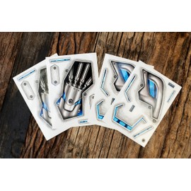 Tattoocrew 2 x Death Metal Cyborg Face Temporary Tattoo, Cyberpunk, KI