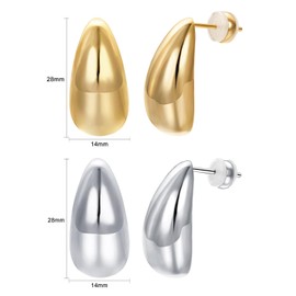 Airokiy Statement Drop Earrings Gold Hanging 18K Gold-Plated Hypoallergenic Waterproof Drop Earrings Dupes for Women, Copper, No Gemstone