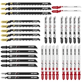 JOEJONI Jigsaw Blades Set, 35-Piece T-Shank Jigsaw Blades, Saw Blades Jigsaw with Storage Case, Jigsaw Accessories for Wood, Plastic and Metal