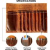 Jaald Genuine Leather Pencil Roll Brush Case Pen Holder Organizer