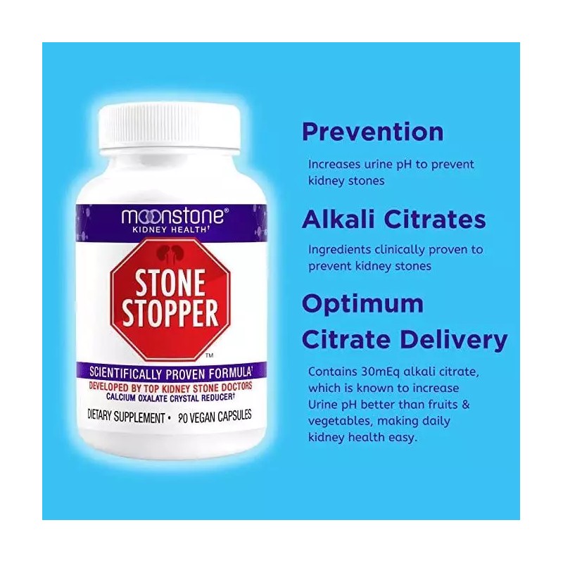Moonstone Nutrition, Stone Stopper Kidney Stone Prevention, 90ct Vegan Capsules