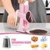 KEOUKE Rotary Cheese Grater Hand Crank Pink - Shredder Slicer