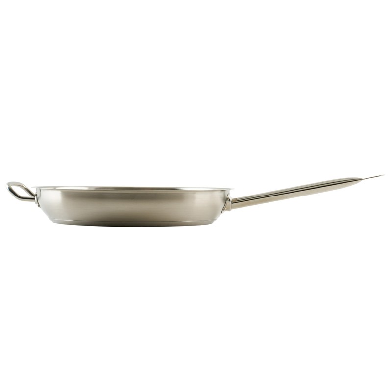 Winco Commercial-Grade Stainless Steel Fry Pan with Helper Handle, Natural