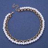 Cimenexe Punk Layered Pearl Choker Necklace Round Pearl Collar Necklace