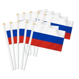 Pack of 25 Russia Handheld Flag, Russian Decor Hand Held Flag, Decoration Banner Hand Russia