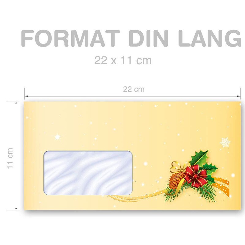 Letter envelopes Santa Claus, Yellow, Red Dl