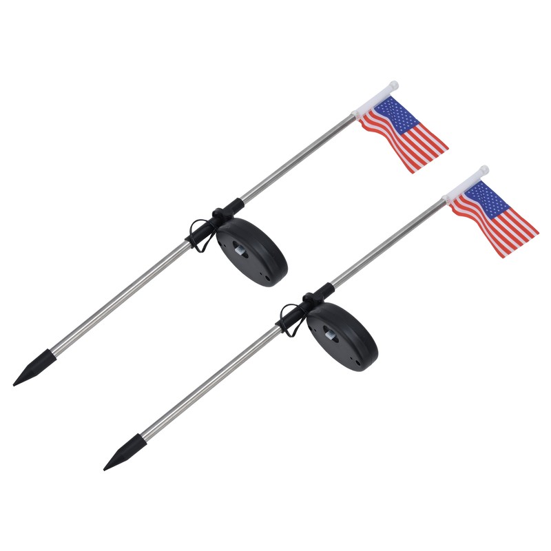 2PCS Solar Powered Garden Light Flag Lawn Stake Lamp for