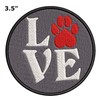 Love Red Paw Print Dog Breeds Canine 3.5" Embroidered Patch