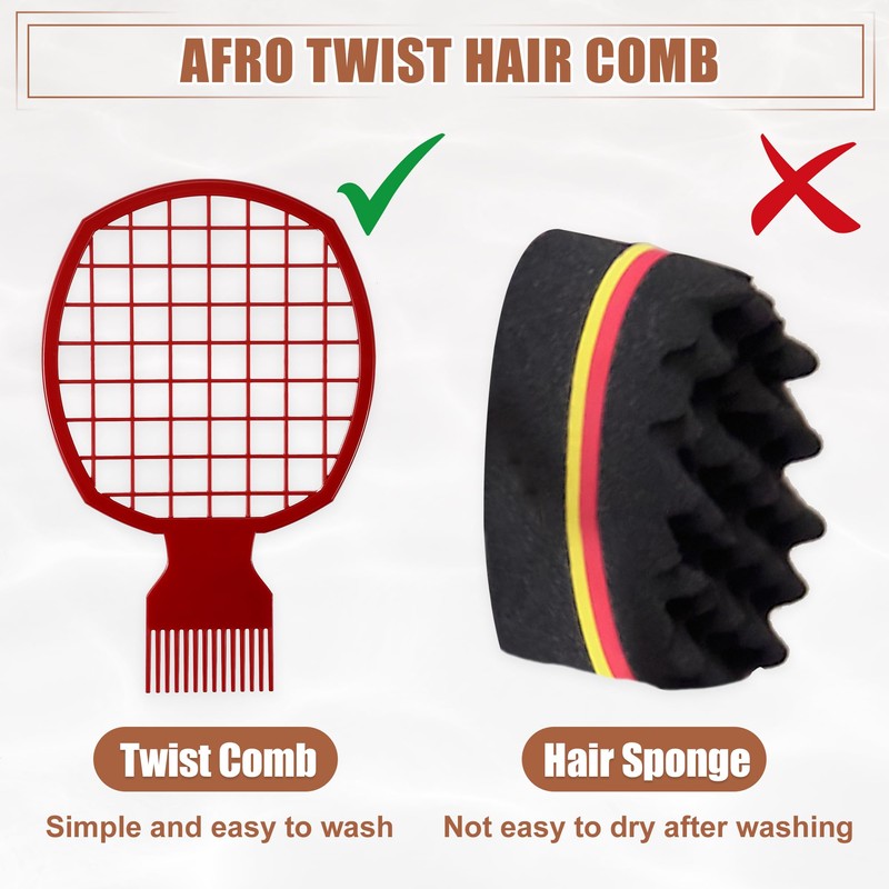 VOCOSTE Twist Comb, Hair Pick Combs, Afro Curl Comb Twist