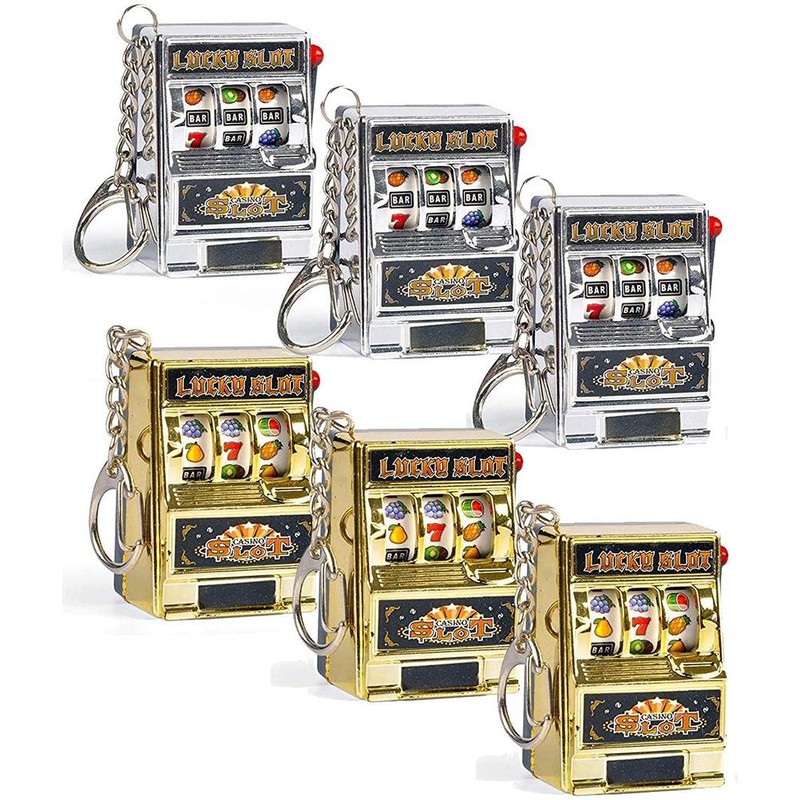 6 Pcs Keychain Toys Slot Machine Key Chain Fun Car