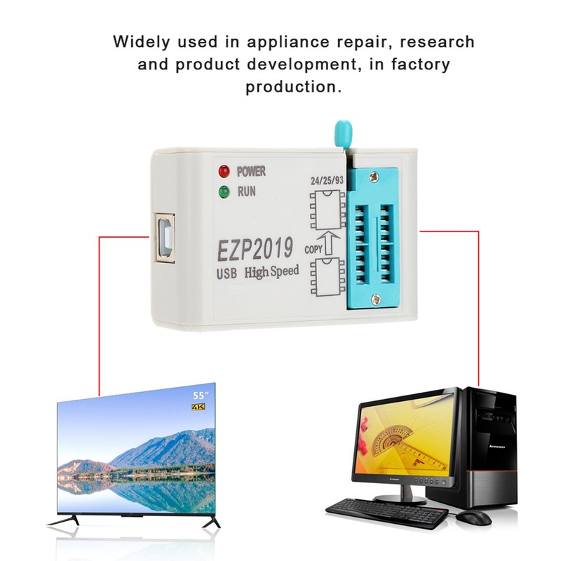 EZP2019+ High Speed Programmer With 4 Tested Base Support for