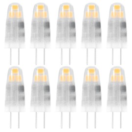 I-SHUNFA G4 led Bulb, 12V AC/DC G4 Bi-Pin Light Bulbs, Alternative to JC Halogen Bulbs,Suitable for Lawn Lights, Puck Lights, Under Cabinet Lighting, Under Counter etc (6SMD Milky Whitee 10pcs)
