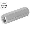 Hexagonal Long Rod Nut, Akozon Pack of 5 Galvanised Steel