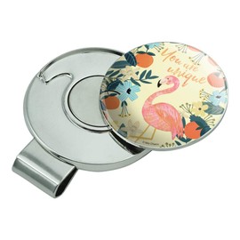 GRAPHICS & MORE You are Unique Flowers Flamingo Golf Hat Clip with Magnetic Ball Marker