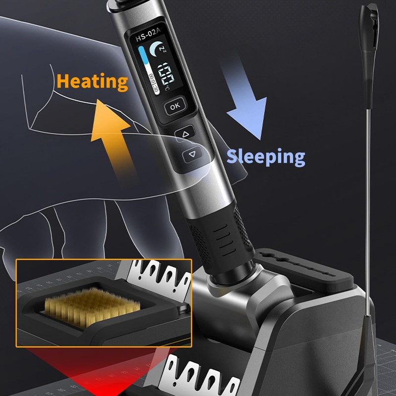 DEWIN Electric Soldering Iron Kit, 0.96 Inch IPS Portable Intelligent