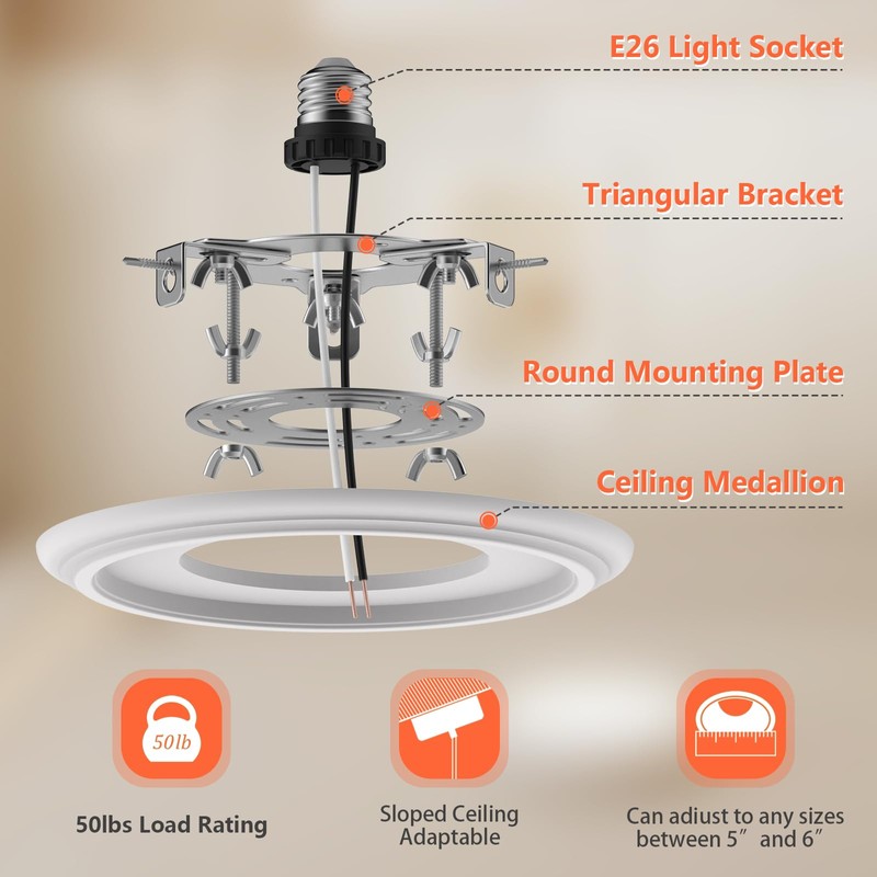 gezee R5 and 6 Recessed Can Light Conversion Kit, for
