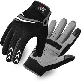 WESTWOOD FOX Full Finger Cycling Gloves with Padding for Men Women Non-Slip Shock Absorbing Breathable Touchscreen Mountain Bike Gloves for BMX, MTB Racing, Road Racing (Black, M)