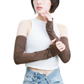 The Classic Tokyo Arm Cover, Sun Protection, Cooling Feel, UPF 50+, Brown x apricot