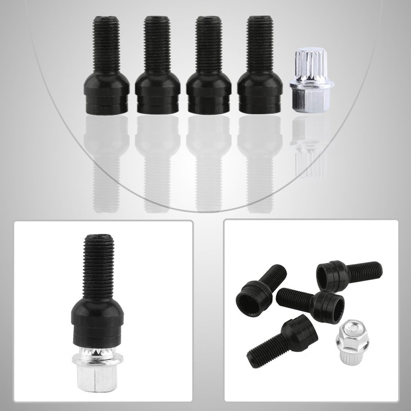 4+1 Wheel Bolt and Lock Nut with Key for 4