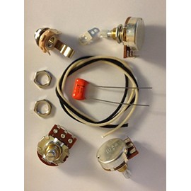 Axegrinderz J Bass Wiring Harness Kit with 500k Bourns Pots, .033uf 225P Orange Drop, Switchcraft Jack