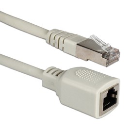 QVS Premium CAT5e/RJ45 Port Saver Shielded Extension Cable, Gray (CC712MF-03)