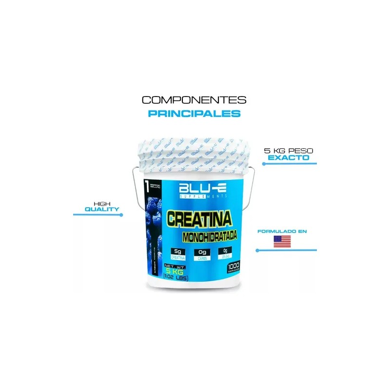 Creatina Monohidratada Blu-e 5kg Polvo Suplemento Fitness