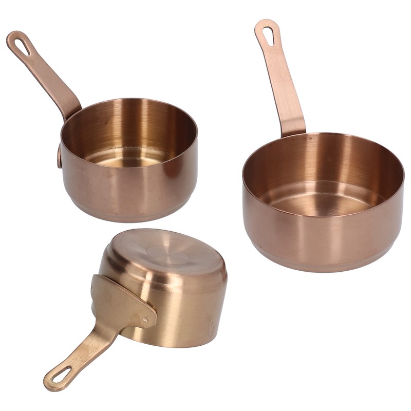 3pcs Sauce Cups Stainless Steel Sauce Dish with Handle for