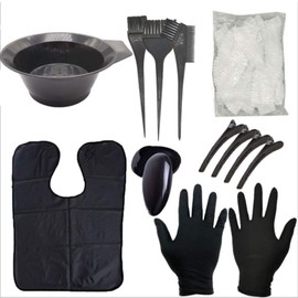 Hair Dye Set DIY Beauty Salon Bowl Brush Comb Ear Protection Scarf Gloves for DIY Salon