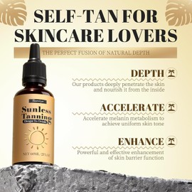 2026 Las Gotas de Bronceado Sin Sol para Beber,Gotas de Bronceado Potables, Intensificador de Bronceados,No se Requiere Sol para Impulsar Naturalmente La Melanina para La Cara y El Cuerpo (1 botella)