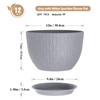 WSMKSZ 12 Inch Wide Water Ripples Flower Pots for Indoor