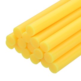 sourcing map 16 Pcs Mini Hot Glue Sticks, 0.43" Dia x 7.87" Long EVA Glue Gun Sticks, Light Yellow Mini Hot Melt Glue Sticks for DIY Craft Sticky Projects