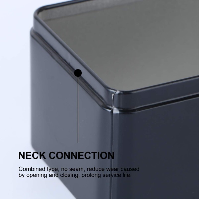 Zerodeko Rectangular tinplate box, mini portable tea storage container, metal