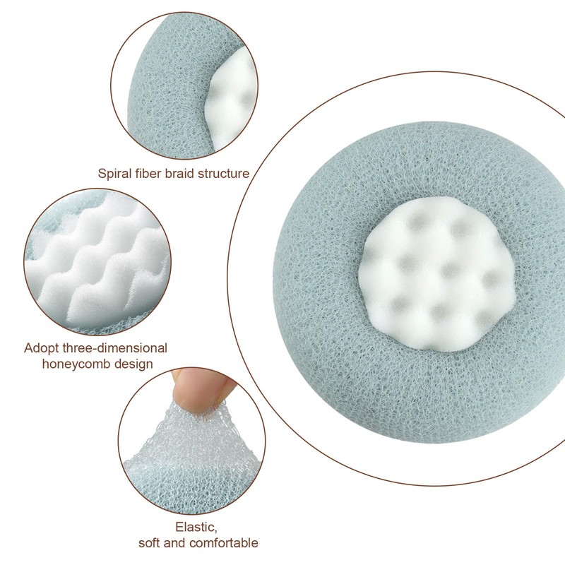 DEANKEJI Shower Sponge, Pack of 2 Shower Sponge, Body, Flower-Shaped