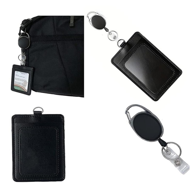 LOYELEY Extendable Commuter Pass Case with Reel, Card Slot, IC