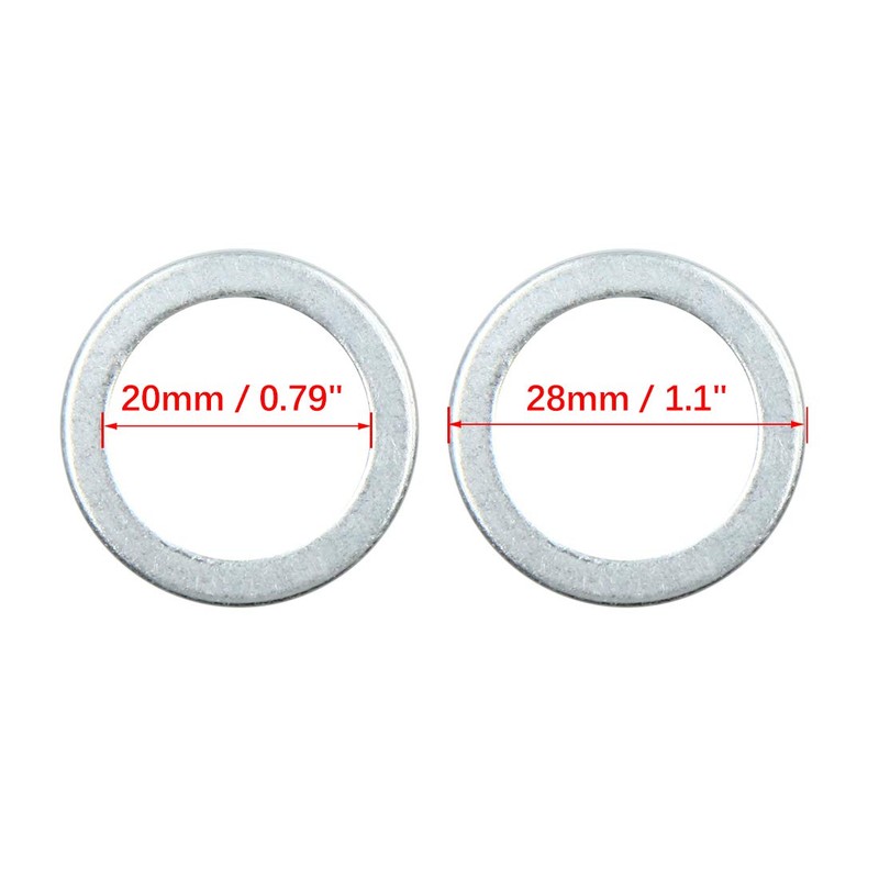 X AUTOHAUX 10pcs Oil Crush Washers Drain Plug Gaskets 20mm