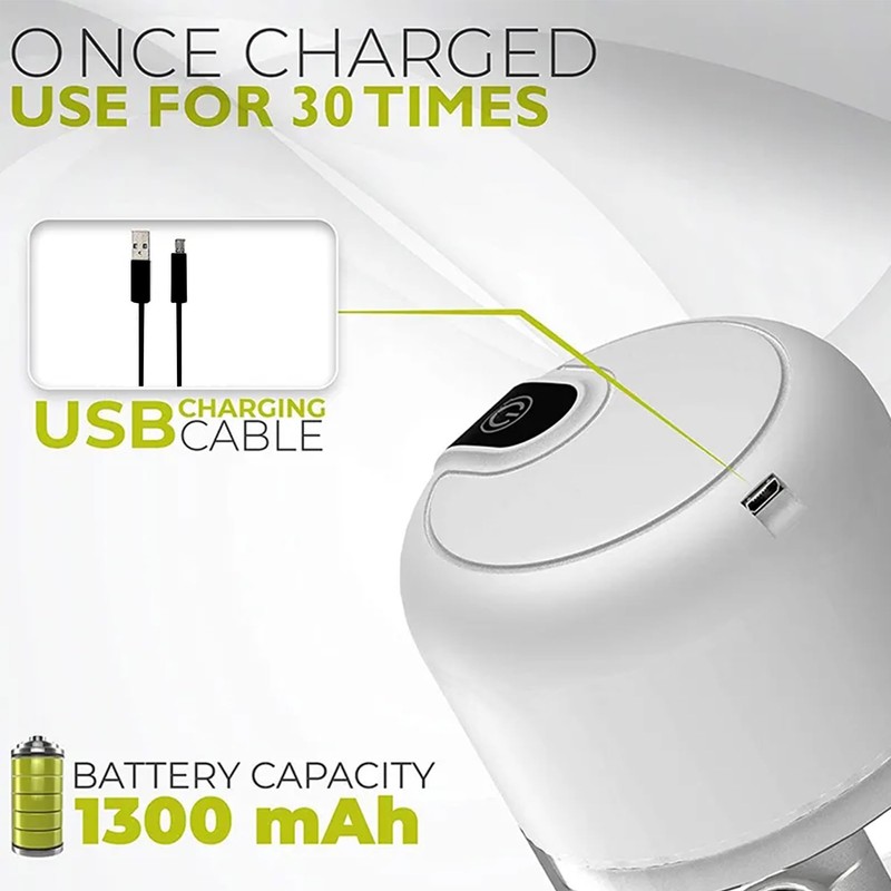 White 3 CUP Electric mini garlic crusher, USB rechargeable portable
