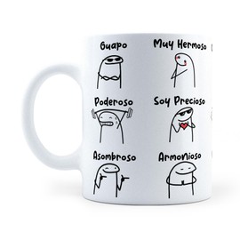 LISE GRAPHIX | Taza Guapo Poderoso Asombroso/Florks Meme | Taza de Cerámica | 11 Onzas | 325 mL | Un Detalle Original para Todo Momento | Ideal Para Casa u Oficina