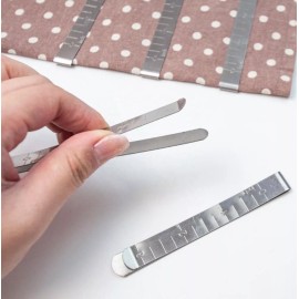 TIKA Quilting Clips Box of 20-Stainless Steel Hemming Clips with 3' Measurement Ruler