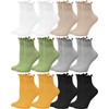 Beieverluck 12 Pairs Ruffle Socks - Women's Frilly Ankle Socks
