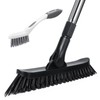 Qaestfy Grout Brush with Long Handle for Cleaning, Stiff Bristles
