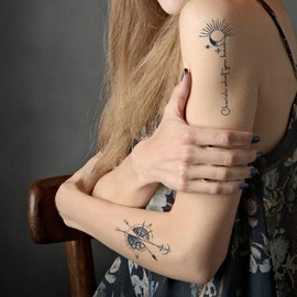 Semi-Permanent Tattoo Henna Stickers Semi-Permanent Tattoo Sticker J type 5 designs 2ea