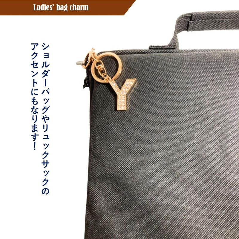 [Rigral] Initial Key Chain Bag Charm Alphabet Key Ring Carabiner