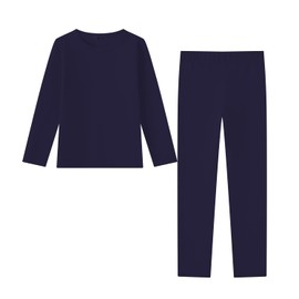 DOOVID Thermal Underwear Sets for Kids Boys Girls Long Johns Base Layer Toddler Warm Winter Underwear Navy Blue Large(3-4 Years)